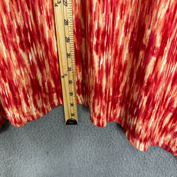 Chicos Maxi Skirt Womens 1 Medium Red Geometric Pull On Stretch Boho Hippie - Picture 5 of 8